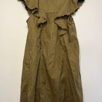 Anthropologie Pilcro Flutter-Sleeve Button Down Tunic Mini Dress Military XS Photo 7