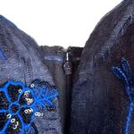 Alice McCALL Mystery Dress Gown Off Shoulder Ruffle Navy Ocean Blue US 4 Photo 4