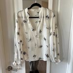 ALC Frank 1100 ALC Ty Floral Print Silk Top Size 6 Color White Black Photo 1