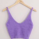 NA-KD  purple cropped fuzzy sweater tank Photo 1