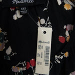 Madewell ‎Silk Notched Ruffle-Cuff Top Carnation Toss Photo 11