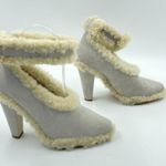 Chloé Chloe Womens Ethereal Pump Shearling-Trimmed Suede Pumps Ankle Strap Size 5.5 Photo 5