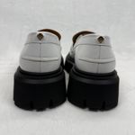 Maje Loafers White Leather Platform Lug Sole Medallion Detail Size 39 Photo 5