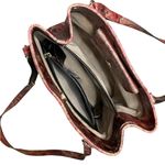 Brahmin Vintage  Red Floral Embossed Leather Shoulder Bag w/ Interior Storage Photo 12