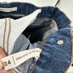 PacSun  Distressed High Rise Straight Leg Button Fly Denim Jeans Photo 4