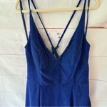 Blue Sparkling Short Dress adjustable crisscross straps size 16 Black Photo 2