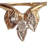 14K Yellow Gold Diamond Engagement Crown Tiara Style Ring Photo 1