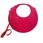 Scoop Woven Crescent Crossbody Bag Pink Photo 0