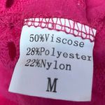 Women's Pink Knit Twist Knot Eyelet Ruffle Strapless Bandeau Tube Tank Top Sz M Size M Photo 2