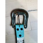 Y2K Bling Belt Size medium Blue/Green Rhinestone Chunky silver Buckle Blue Photo 4