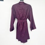 Victoria's Secret VS Womens Sleep Lounge Belted Satin Robe Kimono One Size Purple Photo 5