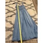 Miami For Francesca’s Chambray Smocked‎ Tie Dress Size S Blue Photo 7