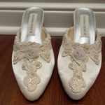 Victoria's Secret Sexy Vintage Victoria Secret Bridal/Honeymoon Embellished Fabric Slippers/Heels Photo 2