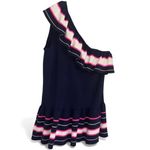 Lilly Pulitzer  Mandarina Stripe One Shoulder Ruffle Sweater Knit Top L Photo 4