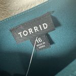 Torrid NEW Maxi Stretch Crepe Vneck Column Dress Size 16 Golf Coast Teal Slit Photo 5