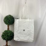 Lululemon White & Black Medium Shopping Tote Bag Photo 1