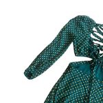 AFRM Lowell Green Polka Dot Print Dress Long Sleeve Cutout Tie Back Size Small Photo 8