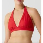 J.Crew | NWT | Halter tie-back bikini top with mesh in Venetian Red | Sz S Photo 1