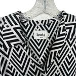 Leota | Black and White Geometric Print Faux Button Front Dress Sz. Small Photo 2
