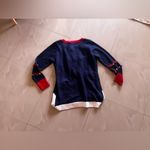 Holiday Time Pullover Christmas Sweatshirt Women's Navy Crew Neck Long Sleeves Embroidered Photo 13