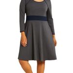 Eshakti  Knit Dress Size 8 Gray Blue Fit & Flare Work Casual Basic Photo 0