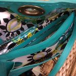 Vintage 90s Y2K Turquoise leather gold turn lock mini shoulder hand bag purse clutch pleated 2000s #glam #evening #classy #feminine #romantic Measurement in pics Great condition Blue Photo 3