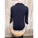 Merona  Navy Blue Collared 3/4 Sleeve Blouse XL Photo 3