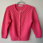 Trina Turk  Pink Button Down 3/4 Sleeves Cardigan 100% Merino Wool Women’s Size M Photo 0