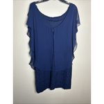 Covington  Women's Chiffon & Lace Shift Dress Classic Knee Length Size 14 Photo 5