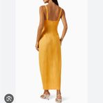 Nanushka Kubra Dress L Orange Linen Cutout Tie Front Midi Size L Photo 1