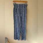 Three Dots  Blue Patterned Wide-Leg Pants Photo 1