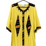 Laffaire Vintage Yellow Funky Seashell Embellished Button Up T-shirt Photo 0