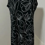 Liz Claiborne  Black and White Abstract‎ Floral Dress Size Large Photo 0