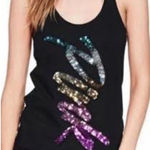PINK - Victoria's Secret  Bling Ombre Rainbow Logo Racerback Tank Top size S Photo 0