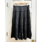 Garnet Hill  Black Silk Crinkle Midi Skirt Petite Size 8 Photo 9