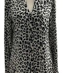 EXPRESS Black White Animal Print Portofino Shirt Size S | 41-45 Photo 0