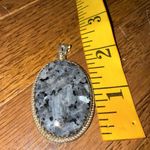 Tahara 925 Sterling Silver Pendant with Stormy Night Feldspar Gemstone RARE Gray Photo 4