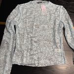 Wild Fable Full Lace & Sequence Long Sleeve Top Light Blue Size Small NWT Photo 4