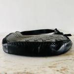 Michael Kors  Lauryn Solid Black Gray Leather Large Shoulder Bag Photo 6