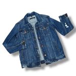 J Brand  Cyra Oversized Distressed Denim Jacket Kingsland Blue XS Photo 12