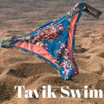 Revolve Tavik Size XS Antic String Bikini Bottoms Blue Floral Low Rise NWT Photo 1