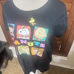 Hybrid Peanuts  Black T-Shirt womens L Snoopy Charlie Brown Woodstock Gang comics Photo 1