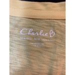 Charlie B Butter Yellow Shirt Womens Medium Pima Cotton Asymmetrical‎ Hem Artsy Photo 2