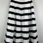 White House | Black Market Midi Skirt Women 4 White Black Striped Pleated Full NWT Photo 0