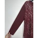Vera Wang Simply Vera  Women's Lace Sweater, Size PXL, Burgundy, Long Sleeve Photo 1