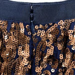 J.Crew Navy Blue Bronze Copper Formal Sequin A-Line Party Mini Skirt Size 0 NWT Photo 4