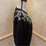 Cupcakes & Cashmere Embellished Rhinestones Sweatshirt in Jersey Black Sz M Size M Photo 5