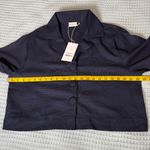 NWT Mar de Lua Arlet Shirt Womens Small Medium Navy Blue Cropped Boxy Resort Top Photo 4