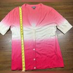 Eddie Bauer  Women's Size PL Dip-Dye Pink Ombre Button Cardigan Photo 4