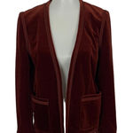 Vintage ACT III Blazer 12‎ Brown Velvet Open Front Retro 90s Evening Photo 0